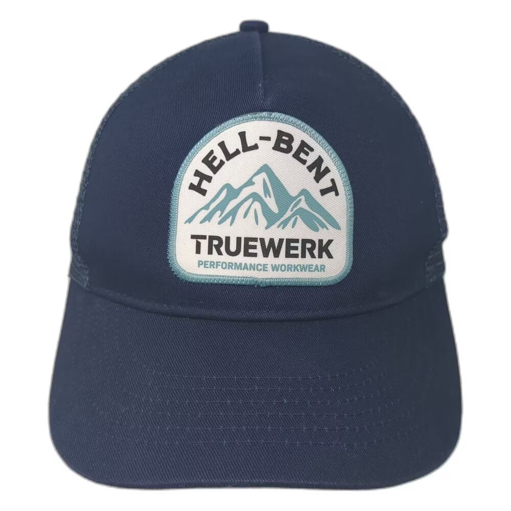 Truewerk Trucker Hat Blue White OS Hell-Bent Mountain Workwear Snapback